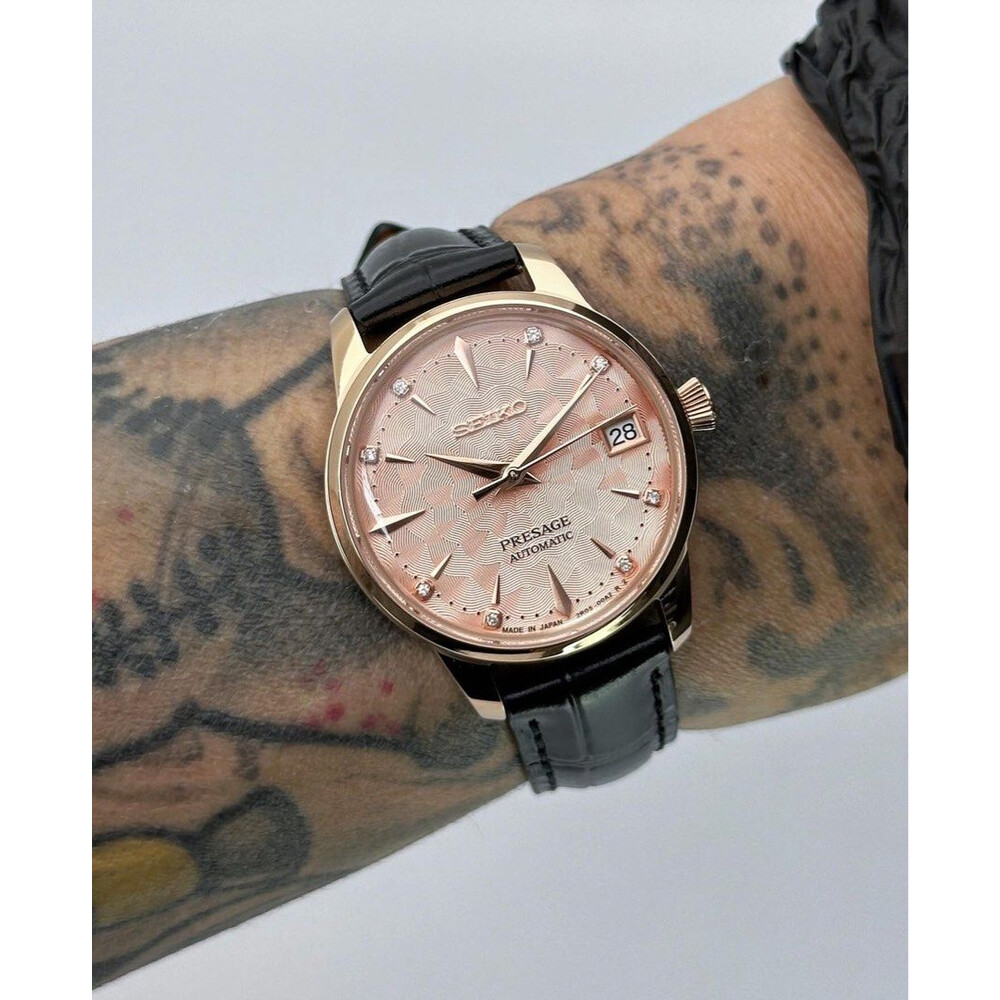 Custom Seiko Mod • Rose Gold Diamond Sakura Presage • 33mm